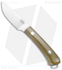 Bark River Mini Fox River Green Canvas Micarta Fixed Blade Knife (2.9" Satin 3V)