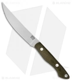 Bark River Mini Kalahari Sportsman Knife Green Canvas Micarta (4.875" Satin)