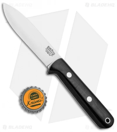 Bark River Mini Kephart Fixed Blade Knife Black Canvas Micarta (3.63" Satin) - Image 4