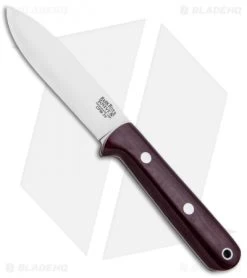 Bark River Mini Kephart Fixed Blade Knife Burgandy Canvas Micarta (3.63" Satin)