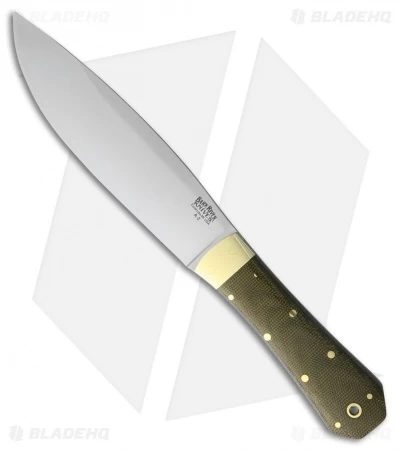 Bark River Mini Rogue Fixed Blade Knife Green Canvas Micarta (4.75" Satin)