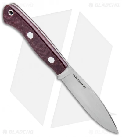 Bark River Mini Tundra Fixed Blade Knife Elmax Burgandy Micarta (4" Satin) - Image 2