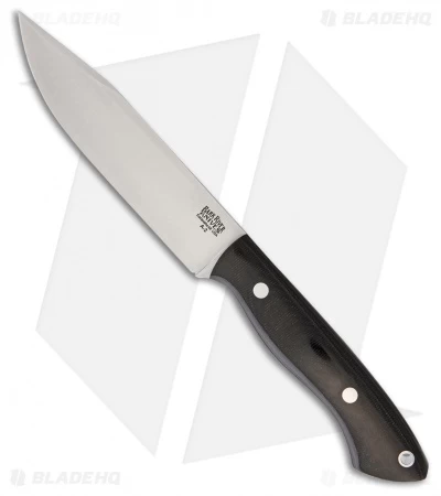 Bark River Sahara Hunter Fixed Blade Knife Black Canvas Micarta (5" Satin)