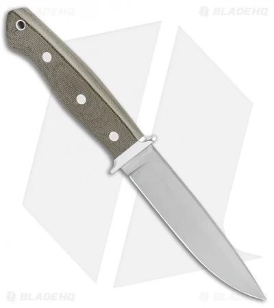 Bark River Sandstorm Fixed Blade Knife Green Canvas Micarta (5" Satin) - Image 2