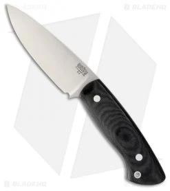 Bark River Santos Fixed Blade Knife Black Canvas Micarta (4.125" Satin)