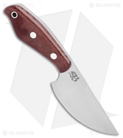 Bark River Skeleton Occipital Fixed Blade Knife Burgundy Micarta (3.25" Satin) - Image 2