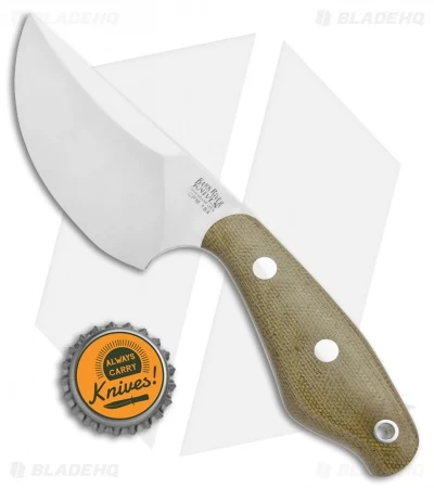 Bark River Skeleton Occipital Fixed Blade Knife Green Micarta (3.25" Satin) - Image 4