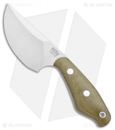 Bark River Skeleton Occipital Fixed Blade Knife Green Micarta (3.25" Satin)