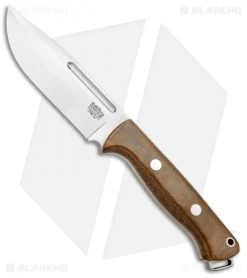 Bark River Squad Leader Fixed Blade Knife Natural Micarta (4.6" Satin 3V)