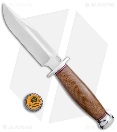 Bark River Teddy Fixed Blade Knife Natural Canvas Micarta (6.25" Satin) - Image 4