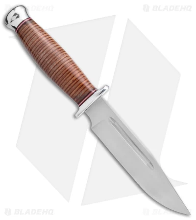 Bark River Teddy Fixed Blade Knife Stacked Leather (6.25" Satin) - Image 2