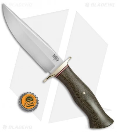 Bark River Vest Pocket Bowie A Fixed Blade Knife Green Micarta (5.375" Satin) - Image 4