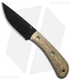 Boker Plus Little Rok Fixed Blade Knife Green Micarta W/Sheath (4.1" Black)
