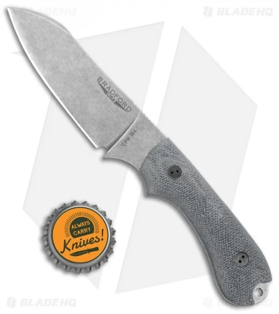 Bradford Guardian3 Sheepsfoot Fixed Blade Knife 3D Black Micarta (3.5" SW M4) - Image 5