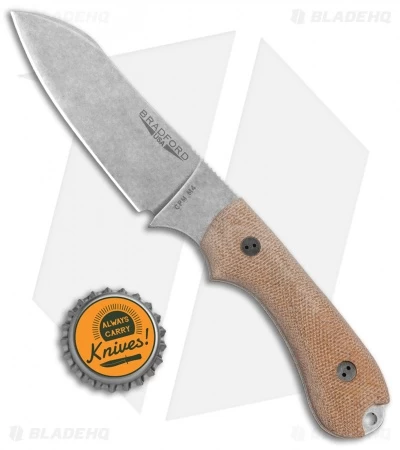 Bradford Guardian3 Sheepsfoot Fixed Blade Knife 3D Natural Micarta (3.5" SW M4) - Image 5