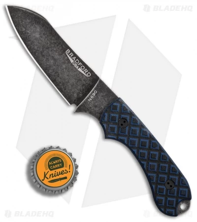 Bradford Knives Guardian3 Fixed Blade Black/Blue G-10 (Sheepsfoot/N690/Nimbus) - Image 4