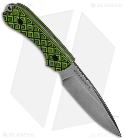 Bradford Knives Guardian3 Knife Toxic Green/Black G-10 (3.5" False Edge/N690/SW) - Image 2