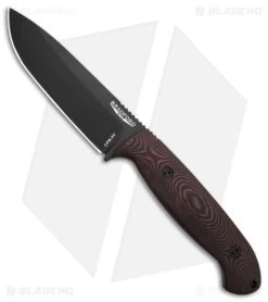 Bradford Knives Guardian5.5 Fixed Blade 3D Chocolate/Red Richlite (5" Black)