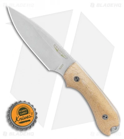 Bradford Knives Guardian3 Fixed Blade 3D Nat. Micarta (3.5" False Edge/M390/SW) - Image 4