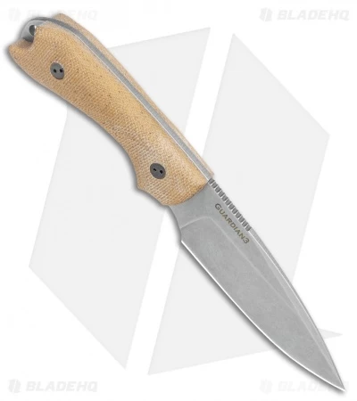 Bradford Knives Guardian3 Fixed Blade 3D Nat. Micarta (3.5" False Edge/M390/SW) - Image 2