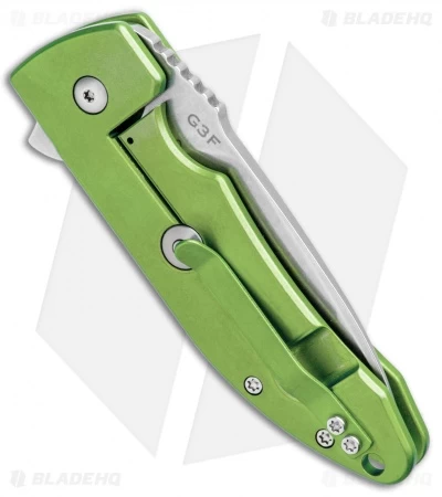 Bradford Knives Guardian3 Flipper G3F Knife Titanium Green (3" Stonewash) - Image 3