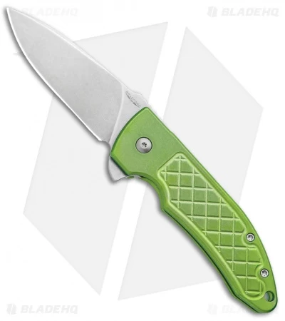 Bradford Knives Guardian3 Flipper G3F Knife Titanium Green (3" Stonewash)