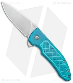 Bradford Knives Guardian3 Flipper G3F Knife Titanium Turquoise (3" Stonewash)