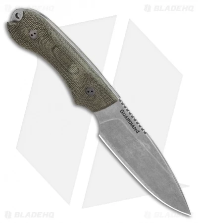 Bradford Knives Guardian4 Knife 3D OD Green Micarta (Sabre/3V/Stonewash) - Image 2
