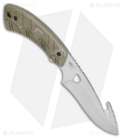 Buck Knives Buck 537 Open Season Guthook Fixed Blade OD Green Micarta (4.5" Satin) 0537ODG - Image 2