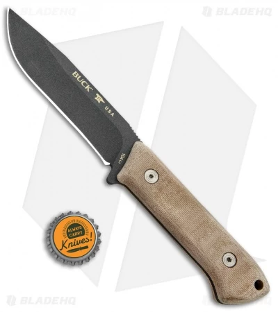Buck Knives Buck Compadre Camp Knife Natural Canvas Micarta (4.5" Black) 0104BRS1 - Image 4
