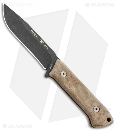 Buck Knives Buck Compadre Camp Knife Natural Canvas Micarta (4.5" Black) 0104BRS1