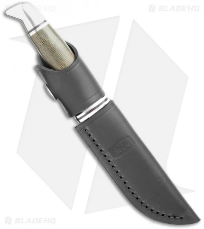 Buck Knives Buck Woodsman Pro Fixed Blade Knife Green Micarta (4" Satin) - Image 3