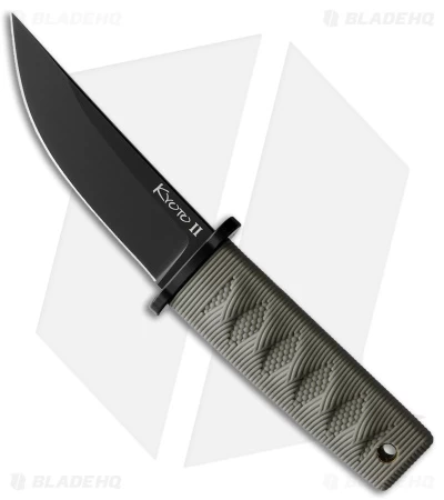 Cold Steel Kyoto II Fixed Blade Knife Drop Point OD Green (3.25" Black)