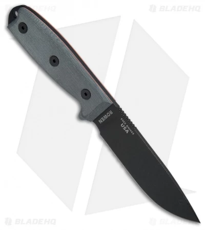 ESEE Knives ESEE-4S Fixed Blade Knife W/Clip Plate (4.5" Black Serr) - Image 2