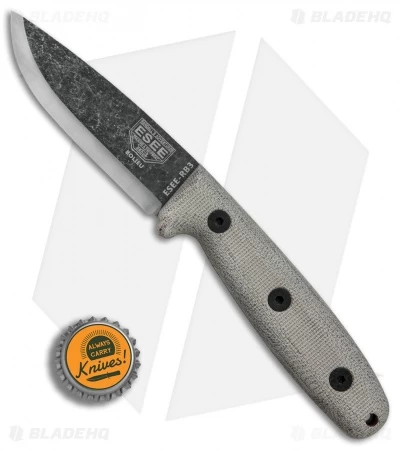 ESEE Camp-Lore Bolieu RB3 Bushcraft Knife Micarta Sheath W/ Loop (3.5" Black SW) - Image 4