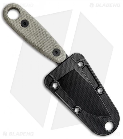 ESEE Izula-II Black Oxide Survival Fixed Blade Neck Knife Tan (2.9" Black) - Image 3