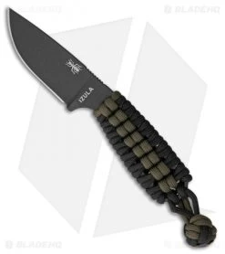 ESEE Knives Izula Black Survival Neck Knife Black/OD Green Cord Wrapped Handle