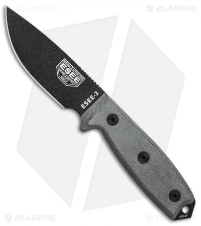 ESEE Knives ESEE-3P-B Knife Black Sheath (3.88" Black)