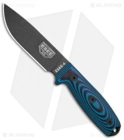 ESEE Knives ESEE 4 Fixed Blade Knife Blue/Black 3D G-10 (4.5" Black)