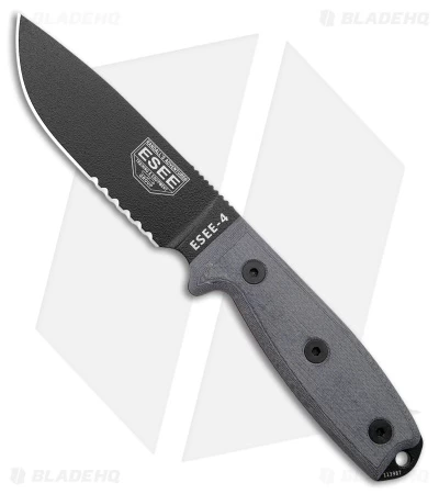 ESEE Knives ESEE-4S-KO Knife (4.5" Black Serr) *No Sheathing*