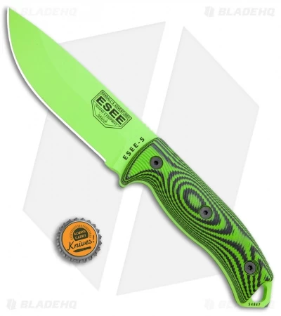 ESEE Knives ESEE-5PVG-007 Fixed Blade Knife Green/Black 3D G-10 (5.25" Green) - Image 5