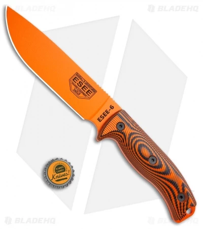 ESEE Knives ESEE-6POR-006 Fixed Blade Knife Orange/Black 3D G-10 (6.5" Orange) - Image 5
