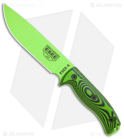 ESEE Knives ESEE-6PVG-007 Fixed Blade Knife Green/Black 3D G-10 (6.5" Green)