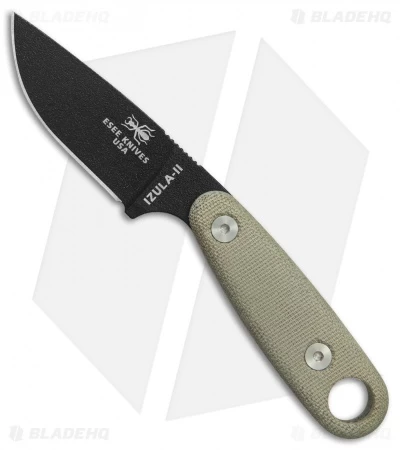 ESEE Knives Izula-II Black Survival Concealed Carry Neck Knife + Sheath