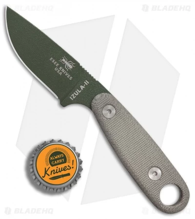 ESEE Knives Izula-II Neck Knife Micarta (2.88" OD Green) - Image 4