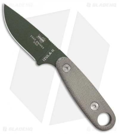 ESEE Knives Izula-II Neck Knife Micarta (2.88" OD Green)