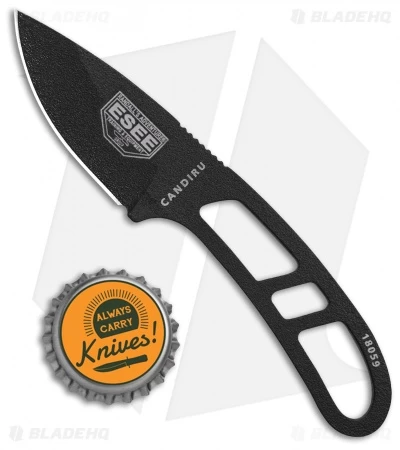 ESEE Candiru Fixed Blade Neck Knife (2" Black) - Image 4