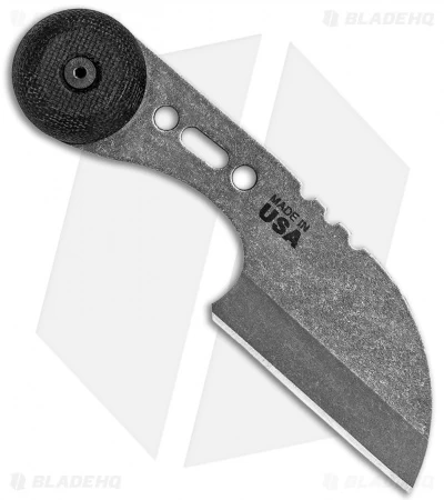 TOPS Knives TOPS 3 Bros Fixed Blade Sheepsfoot Neck Knife Black Micarta (2.2" Tumbled) - Image 2