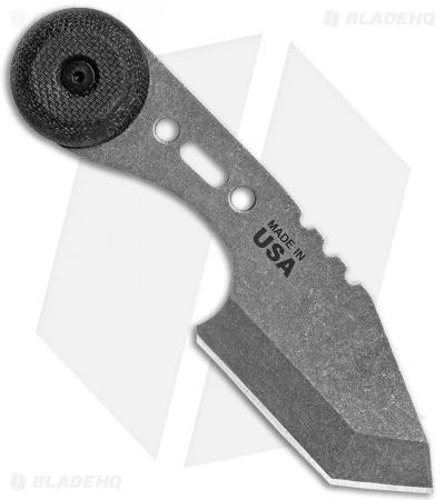 TOPS Knives TOPS 3 Bros Fixed Blade Tanto Neck Knife Black Micarta (2.2" Tumbled) - Image 2