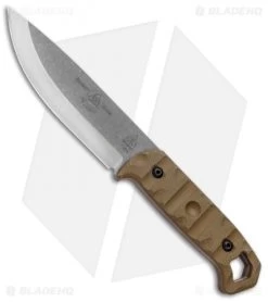 TOPS Knives Brakimo Fixed Blade Knife RMT Green Canvas Micarta (5.25" Stonewash)
